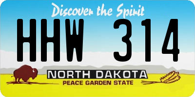 ND license plate HHW314