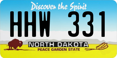 ND license plate HHW331