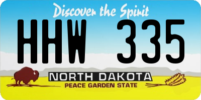 ND license plate HHW335