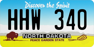 ND license plate HHW340