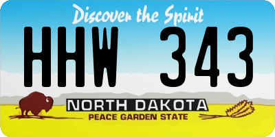 ND license plate HHW343
