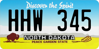 ND license plate HHW345