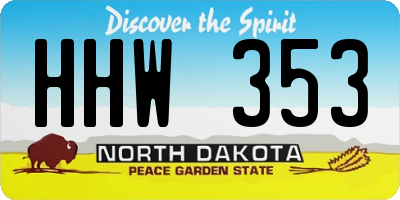 ND license plate HHW353