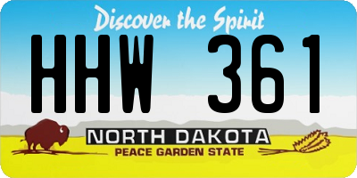 ND license plate HHW361