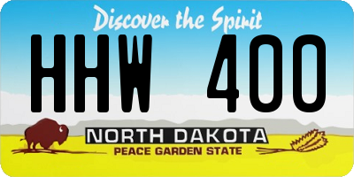 ND license plate HHW400