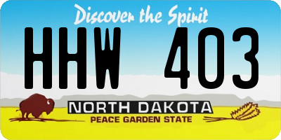 ND license plate HHW403