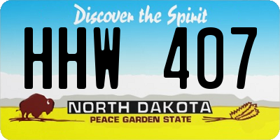 ND license plate HHW407