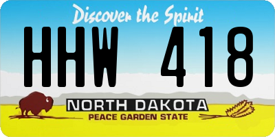 ND license plate HHW418