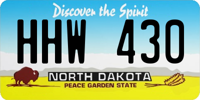 ND license plate HHW430