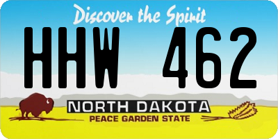 ND license plate HHW462