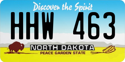 ND license plate HHW463