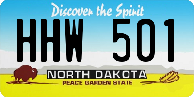 ND license plate HHW501