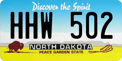 ND license plate HHW502