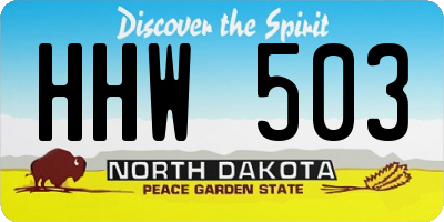 ND license plate HHW503