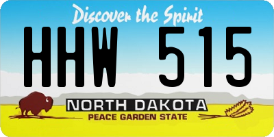 ND license plate HHW515