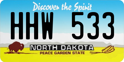 ND license plate HHW533