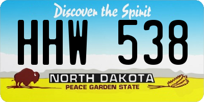 ND license plate HHW538