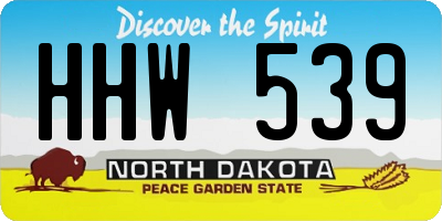 ND license plate HHW539
