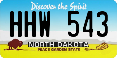 ND license plate HHW543