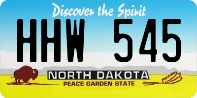 ND license plate HHW545