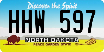 ND license plate HHW597