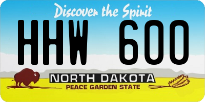 ND license plate HHW600