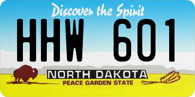 ND license plate HHW601