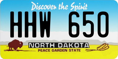 ND license plate HHW650