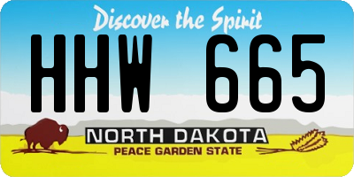 ND license plate HHW665