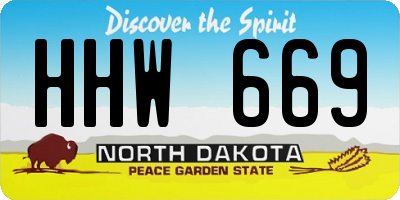 ND license plate HHW669