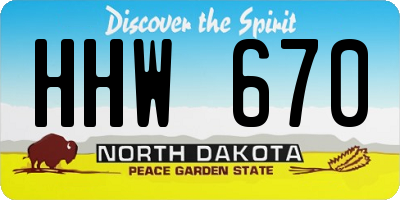 ND license plate HHW670