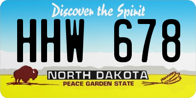 ND license plate HHW678