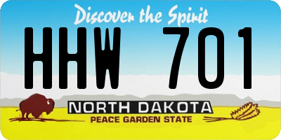 ND license plate HHW701