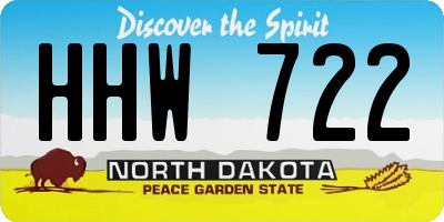 ND license plate HHW722