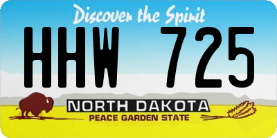 ND license plate HHW725