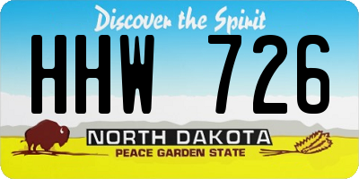 ND license plate HHW726