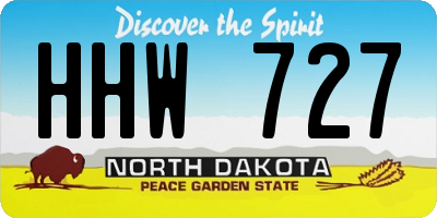 ND license plate HHW727