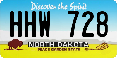 ND license plate HHW728
