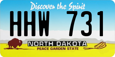 ND license plate HHW731