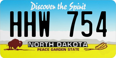 ND license plate HHW754