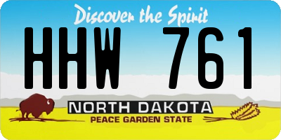 ND license plate HHW761