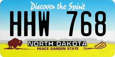 ND license plate HHW768