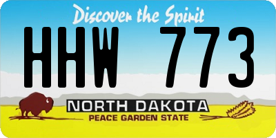 ND license plate HHW773