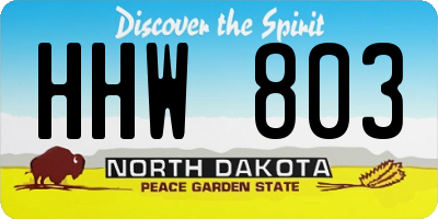 ND license plate HHW803