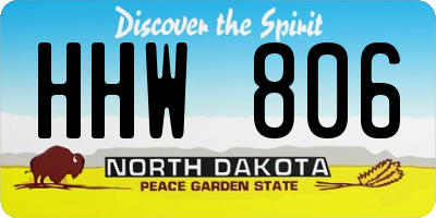 ND license plate HHW806