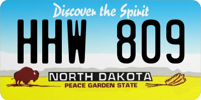 ND license plate HHW809