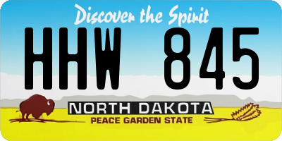 ND license plate HHW845