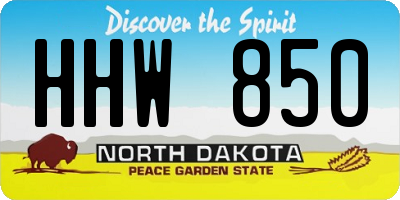ND license plate HHW850