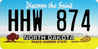 ND license plate HHW874