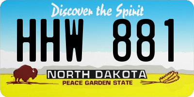 ND license plate HHW881